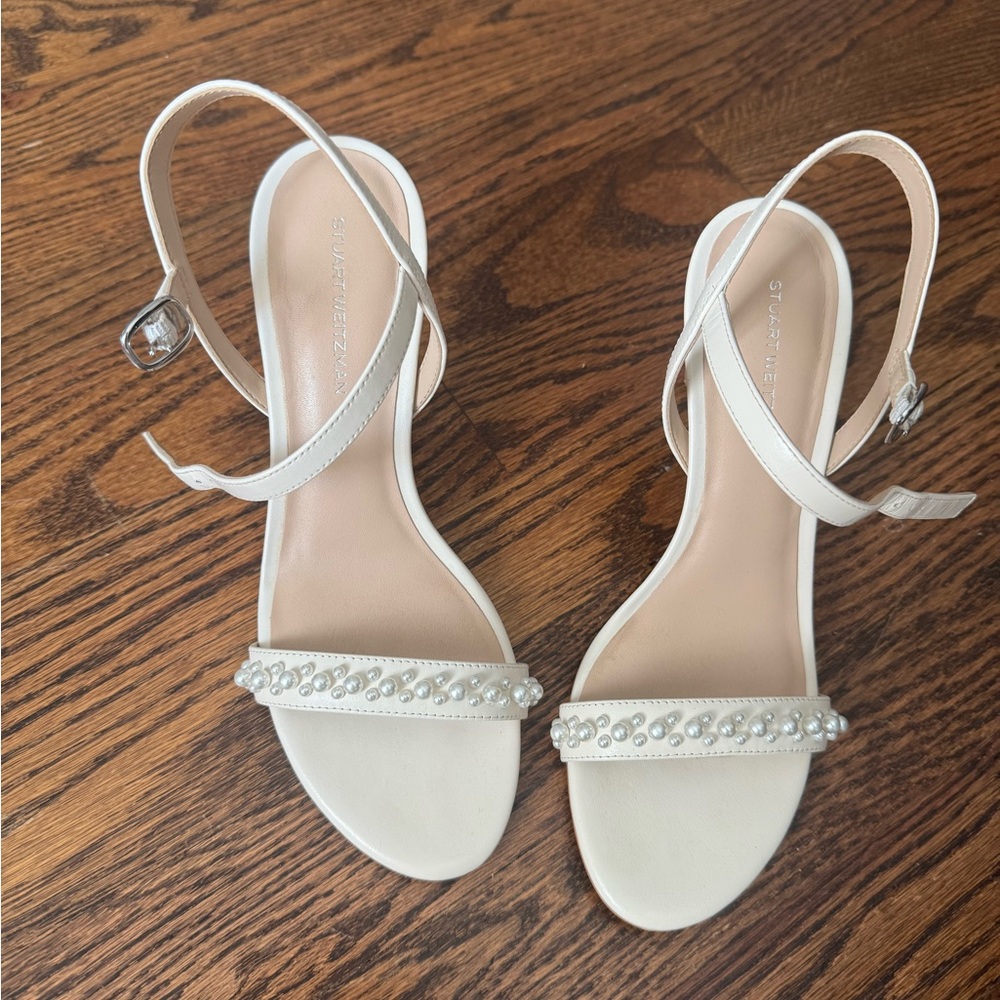 Stuart Weitzman White Pearl Heels